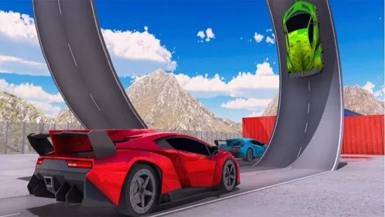 巨型坡道汽车跳跃特技3D 截图